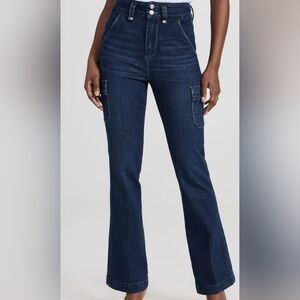 PAIGE Blue Flare Wide Leg Jeans
